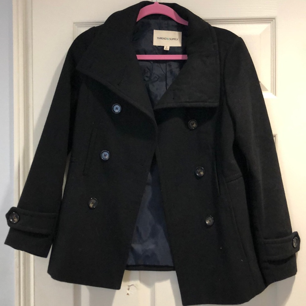 Trendy black trench coat